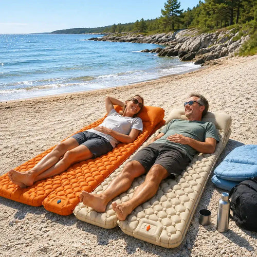 HeyPuffy- Uppblåsbar strandmadrass med fotpump