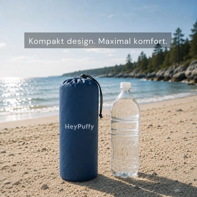 HeyPuffy- Uppblåsbar strandmadrass med fotpump